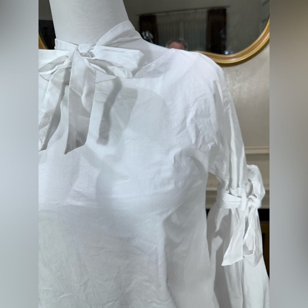 Free People So Obviously Yours White Bell Sleeve Cotton Top - Picture 4 of 12